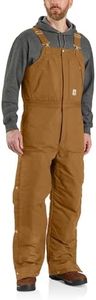 Carhartt Men's Loose Fit Firm Duck Insulated Biberall, Carhartt Brown, Large
