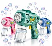 Electric Bubble Gun for Kids 3+ | 15 Hole Automatic Bubble Maker Toy with LED Lights | Leak-Proof Bubble Bottle | Easy Trigger & Ergonomic Grip (Multicolor)