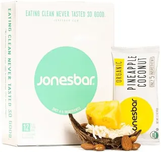 JONESBAR (Pineapple and Coconut, 12 Count (Pack of 1)), USDA Organic Fruit & Nut Bar, Non-GMO, Kosher, Vegan, Gluten Free, Simple Snack Bar