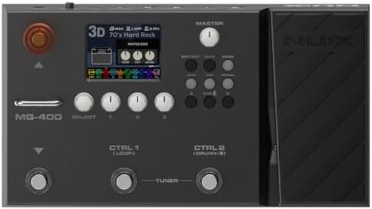 NUX MG-400 Multi Effects Pedal, Amp Modeling, 512 samples IR, 10 Independent Moveable Signal Blocks Black
