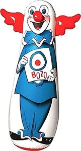 WARM FUZZY Toys - The Original 46" Bozo The Clown Inflatable 3-D Bop Bag (452) Works Great for Ages 3+ and at Home, in The Classroom or as an Energy/Stress Reliever