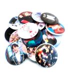 Nimida BTS theme Badges | Plastic | Assorted Multi design | Gang Brooch | Party Favour | Safety Pin Type| Size 4.5 cm | Pack of 30