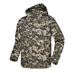 Military Tactical Combat Softshell Jacket Outdoor Camping Hiking Camouflage Hoodie Coat (ACU, L)