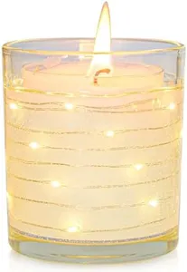 Homsolver Lavender Scented Candles with LED Light, Ideal Gifts for Dad Friend Women Girlfriend Wife Her or Men Him, Candles Gifts for Home Decor, 30 Hours Burn Time (5OZ)