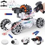 VWAHNANA 4 Head RC Tank Shoot Nerf Bullets, Bubble, Spray, Nerf Tank Remote Control Cars for Kids, Stunt RC Cars Toy Chase Light Control with Music,Light, Radio Control Toys Cars for 6+ Boys Gifts