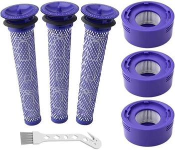 6 Pack Vacuum Filter Replacement Kit for Dyson Dyson V8+, V8, V7 Absolute Animal Motorhead Vacuums, 3 HEPA Post Filter, 3 Pre Filter, Replaces Part # 965661-01 & 967478-01