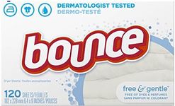 Bounce Fabric Softener Dryer Sheets, Free & Gentle, 120 Count