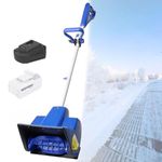 Cordless Electric Snow Shovel with Adjustable Direction, Telescopic Pole, Battery for Driveways, Roads