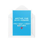 Funny Anniversary Cards | Another Year As My Husband Card | For Him Birthday Hubby Gift Valentine's Day Joke Novelty Sweary Insult | CBH629