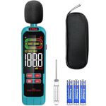 Kiprim NM01 Decibel Meter - Professional Sound Level Meter with A/C Weighting, Data Hold, and Backlit LCD Screen - includes Carry Case and Batteries