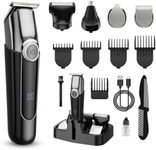 SilkGlow Beard Trimmer for Men, 5 in 1 Electric Razor for Men, Cordless Hair Clippers, Waterproof Grooming Kit for Shaving Face, Mustache, Body, Ear, Nose Hair Trimmer, Black