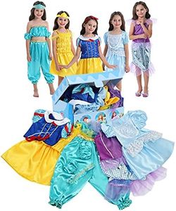 VGOFUN Girls Dress up Trunk Princess Costume Dress Pretend Play Set for Girls Toddlers (Princess Dress up Trunk-2) Blue