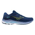 Mizuno Wave Rider 27, Men's Running Shoe (Navy Peony/Sharp Green/Swim Cap, EU Footwear Size System, Adult, Size, Medium, 11), Sharp Green Peony Dark Blue Bath Cap, 10.5 UK