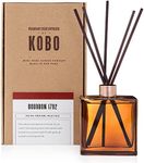 KOBO Bourbon 1792 Reed Diffuser, 9 oz | Premium Fragrance Diffuser Oils | 6-Month Long Lasting Room Diffuser for Home, Office | Natural Aromatherapy Scented Oil for Home | 11” Reed Sticks, Glass