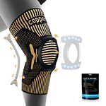 Professional Copper Knee Brace - Knee Compression Sleeve Support for Men Women with Patella Gel Pad & Side Stabilizers, Knee Sleeves Knee Braces for Knee Pain,Meniscus Tear,Arthritis,Running,ACL