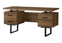 Monarch Specialties I 7625 Computer Desk, Home Office, Laptop, Left, Right Set-up, Storage Drawers, 60" L, Work, Metal, Laminate, Walnut, Black, Contemporary