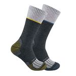 Carhartt Men's Force Midweight Steel Toe Sock 2 Pack, Assorted 2 White, X-Large