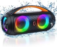 JYX D16 Portable Bluetooth Speakers, 40W Large Bluetooth Boombox Speaker, Loud Speaker with Deep Bass, Outdoor Wireless Speaker with Disco Lights for Party, Bluetooth 5.0, IP65 Water Resistance, TWS