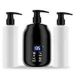 JOSBES Lotion Heater Dispenser Heater, Oil Bottle Heater, Professional Massage Oil Bottle Warmer, Smart Display Lube Heater, with Two Bottles with UK Cable (Black)