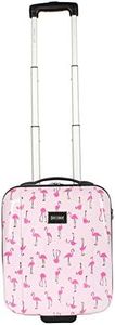 Betsey Johnson Designer Underseat Luggage Collection - 15 Inch Hardside Carry On Suitcase for Women- Lightweight Under Seat Bag with 2-Rolling Wheels, Flamingo Strut, Carry On-15 Inch, Spinner