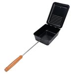 ZJchao Campfire Popcorn Popper, Stovetop Popcorn Iron Manual Pan with Wood Handle Grill Tray Maker for Home Camping Backyard