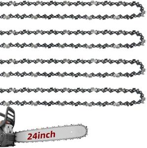 4 Pack 24 Inch Chainsaw Chain .050" Gauge, 3/8" Pitch, 84 Drive Links, 24 Inch Replacement Chains Fit for Husqvarna 460, 460 Rancher, Stihl MS 260, Echo, Poulan, Makita and More