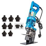 Voltz Mhp-20A Hydraulic Punching Tools Hydraulic Hole Punching Thick Range 4-20.5Mm (7 Dies) Hydraulic Metal Hole Puncher W/Manual Oil Return Switch, Hydraulic Hole Punch Machine 1200W - Blue