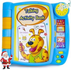 Talking Activity Book for 2 Years Old & Up - Sound Book with 5 Learning Activities Including Letters, Numbers, Quiz Game & Memory Match - Interactive Books for Babies with Fun Sound and Melodies
