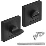 DecorAndDecor Square Escutcheon Thumb Turn Key Rose (Black WC Thumb Turn)