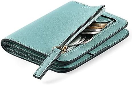 GAEKEAO Portefeuille Femme RFID Blocage Cuir Slim Porte Carte avec Fermeture éclair Poche à Monnaie, Petits Portefeuilles Femmes avec fenêtre d'identification