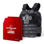 Amstaff Weighted Vest with Plates - Adjustable Weight Vests for Men & Women - Versatile Wearable Weighted Vest for Fitness Workouts, Strength and Endurance Training, Running, Crossfit (Multicam Black, 14 LB)