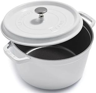 Staub Cast Iron Dutch Oven 5-qt Tall Cocotte, Made in France, Serves 5-6, White