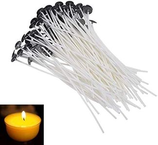 100PCS 8 Inch Candle Wick,Low Smoke Pre-Waxed & 100% Natural Cotton Core Candle Wick for Candle Making DIY