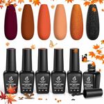 Beetles Gel Polish Set 6 Colors Red Orange Glitter Fall Wedding Collection Purple Black Gel Nail Polish Kit Autumn Fall Winter Nail Gel Polish Set Nail Art Manicure Kit Christmas Gifts Box