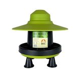 Outdoor Poultry Feeder Recycled 3kg, Chicken Anti Waste Feeder with Rain Hat and Legs, Made from 100% Recycled Material