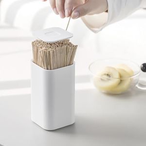 Automatic Pop-Up Toothpick Dispenser with 700 Bamboo Toothpicks – One-Touch Dispensing, Large Capacity, Anti-Slip Base for Kitchen, Restaurant, Office