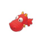 Foodie Puppies Dog Squeaky Chew Latex Rubber Toy - (Red Dino) | for Small Dogs & Puppies | Durable, Soft, Animal Design, Fetch & Chew Safe Play Toy | Reduce Separation Anxiety (Size: 21cm)