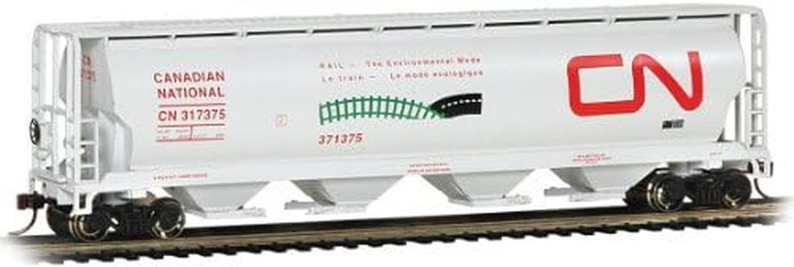 Bachmann Trains - Canadian 4 Bay Cylindrical Grain Hopper - CN Environmental - HO Scale, Grey, 8