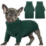 Queenmore XS Dog Sweater, Dog Sweaters for Small Dogs Girl or Boy, Dog Christmas Sweater XSmall, Winter Puppy Doggie Sweatshirt Knitwear, Pet Chunky Warm Coat for Medium Large Size Dogs, Green XS