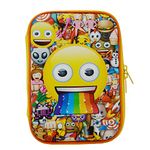 ShopNGift Multipurpose Premium Smiley Emoji Print Large Capacity Hardtop EVA Pencil Case Organizer School Kids Pen Holder Pouch