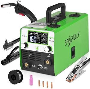 SPRIGHOLLY Gasless MIG Welders 240V 160A, 3-in-1 Welding Machine for Flux Core, Stick & Lift TIG - Readable Digital LED Display