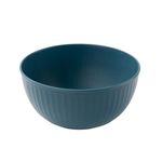 Irida Naturals Wheat Straw & Bamboo Fibre Fluted Bowls Set of 1 | 6" | Unbreakable, Light Weight & Eco-Friendly Bowls | Microwave, Freezer & Dishwasher Safe |for Snacks, Soup, Salad (Blue, 800ml)