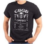 CBGB Vintage Skull 1970s Rock Club Graphic T Shirt Men or Women, Black, X-Large