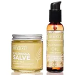 Calendula Skin Salve and Oil Set, Made with Grapeseed Oil, Organic Licorice, Responsibly Sourced Beeswax, Ora's Amazing Herbal