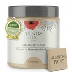 Country Chic All-in-One Chalk Paint for Furniture, Cabinets, Home Decor, Eco-Friendly, Matte Finish, Built-In Primer & Top Coat for Wood, Metal - Cheesecake (Off White) - 8 oz (237 ml)