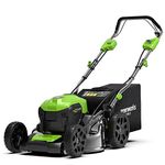 Greenworks GD40LM46SP Self Propelled Cordless Lawnmower with Brushless Motor for Larger Lawns up to 600m², 46cm Cutting Width, 55L Bag WITHOUT 40V Battery and Charger, 3 Year Guarantee