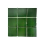 Set of 9 Ceramic Tiles 3.94 x 3.94" Solid Color Versatile and Long-lasting Wall and Floor Decor Backsplash Kitchen Bathroom (Emerald Green)