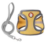 HPETHF Dog Harness for Small Dogs Leashes Set,Soft No Pull Adjustable Leash and Harness Vest Belt for Puppy,Small,Medium Dogs(Yellow-S)