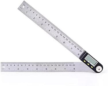 Delgada 200mm/8Inches Digital Angle Ruler - Stainless Steel Protractor for Woodworking and Construction - Battery Included