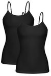 beautyin Women's Cotton Camisole Adjustable Spaghetti Strap Tank Top Shelf Bra Cami Tanks